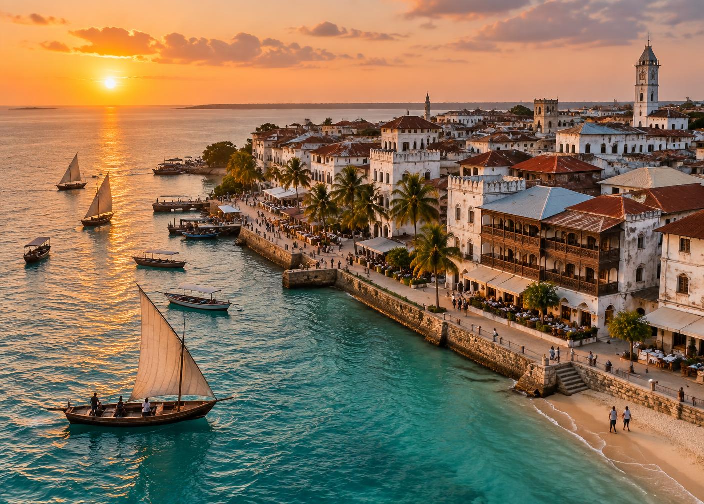 Turquoise Indian Ocean water along the Zanzibar coast